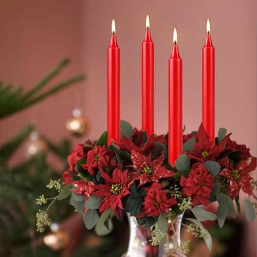 Red Taper Candles, Unscented Spell & Chime Candles, 4 Inch, 100% Cotton Wick, 2-Hour Burn Time, 40 Pack - color: 40 Red