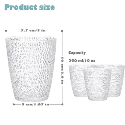 Acrylic Drinking Glasses, Reusable Plastic Cups Water Tumbler (Clear) | Textured Acrylic Drinkware with Stackable Design, Unbreakable Cups for Juice, Parties, Bars and Home Use, Dishwasher Safe - color: Clear