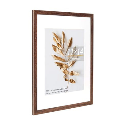 11x14 Picture Frame Brown 3 Pcs Frames can Display 8x10 Picture with Mat or 11x14 Without Mat on the Wall - color: Brown, size: 11x14 in-3Pack
