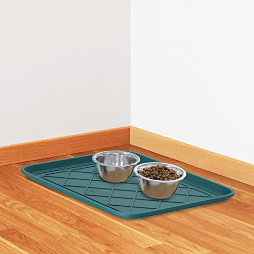 All Weather Boot Tray - Small Water Resistant Plastic Utility Shoe Mat for Indoor and Outdoor Use in All Seasons by Stalwart (Teal)
