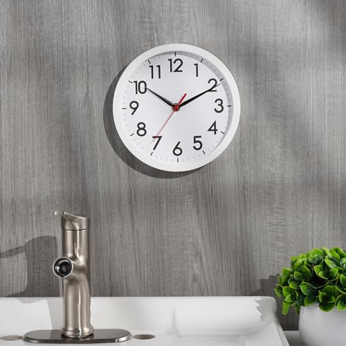 AKCISOT 8 Inch Wall Clock, Silent Battery Operated Analog Clock, White | Small Size | Bedroom | Office | Kitchen | Bathroom | Classroom | Modern | Easy to Read - color: C_white, size: 8 Inch