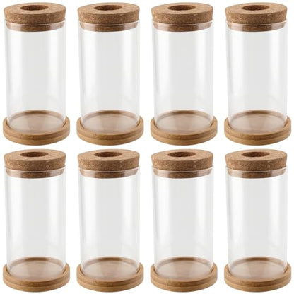 HOZEON 8 PCS Glass Planter Vase, Desktop Plant Terrarium, Tabletop Propagation Station Hydroponic Glass Planter for Office and Home Table Decorations