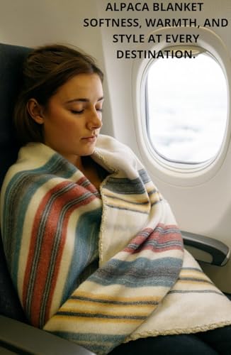 Alpaca Wool Throw Blanket, Queen (95" x 65") | Cozy, Ultra-Soft, Naturally Warm, Lightweight & Breathable, Non-Itchy - color: Beige and Colors Striped, size: Queen (95" x 65")