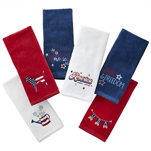 SKL Home Patriotic 4th of July Faith & Freedom Americana Hand Towel (2-Pack) - color: Faith & Freedom