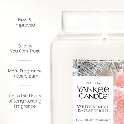 Yankee Candle White Spruce & Grapefruit Scented Candle, 22oz Large Jar with up to 150 Hour Burn Time, Giftable - color: White Spruce & Grapefruit, size: 22 oz