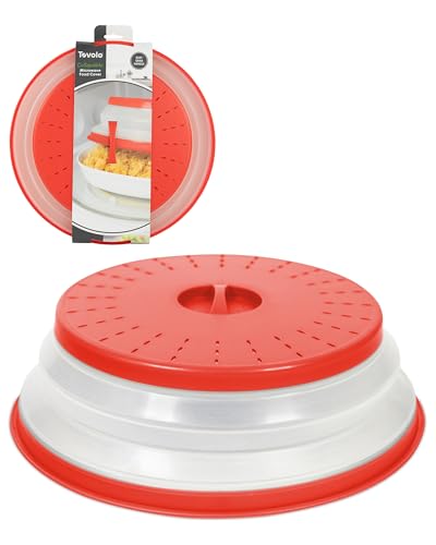 Tovolo Microwave Splatter Cover for Food, Large (Candy Red Apple) - Collapsible & Vented Silicone Splatter Guard Lid - Microwave Plate & Dish Cover with Handle - BPA-Free Kitchen Gadget for Meal Prep - color: Candy Apple Red, size: Large (13 inch)