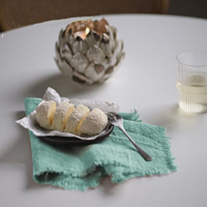 Handmade Cloth Napkins 100% Cotton Napkins with Fringe，Delicate Handmade Cloth Napkins for Dinners, Parties, Weddings and More，18 x 18 Inch Set of 4 - Turquoise - color: Turquoise