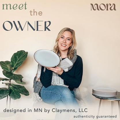 Mora Ceramic Dinner Plates Set of 6, 10 inch Dish Set - Microwave, Oven, and Dishwasher Safe, Scratch Resistant, Modern Rustic Dinnerware- Kitchen Porcelain Serving Dishes - Earl Grey - color: Earl Grey
