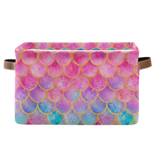 Mermaid Rectangular Storage Basket Organizer Bin Shelf Baskets For Clothes Gifts For Home Office Dorm - color: Mermaid