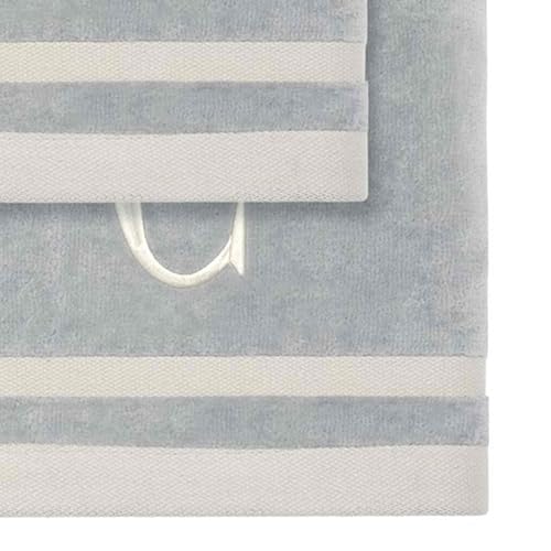 Avanti Linens - Towel Set, Soft & Absorbent Cotton, Embroidered Bathroom Decor, Set of 5 (Monogram Collection, Initial C) - style: C