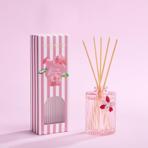 Reed Diffuser, Peony Blossom Scent Oil Diffuser, 6.09 fl oz | 8 Reeds, Long-Lasting Home Fragrance, Bathroom Bedroom Shelf Decor & Gifts - color: Pink(peony Blossom)