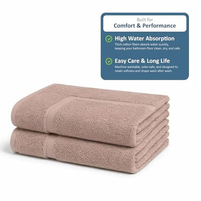 Rajlinen Cotton Bath Mat 2 Pack 23x36-100% Cotton 500 GSM Highly Absorbent Hotel Spa Bathroom Floor Mats, Aesthetic Acron Bath Mat Towels, Machine Washable Shower/Bathtub Rugs - color: Acron