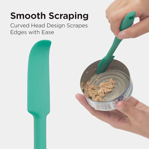 Kitchen Mama WaltzGrip Platinum Silicone Jar & Can Spatula Set, Teal | Heat-Resistant, Dishwasher Safe, Ergonomic Grip, Perfect for Mixing and Scraping, Nonstick Cookware - color: Teal