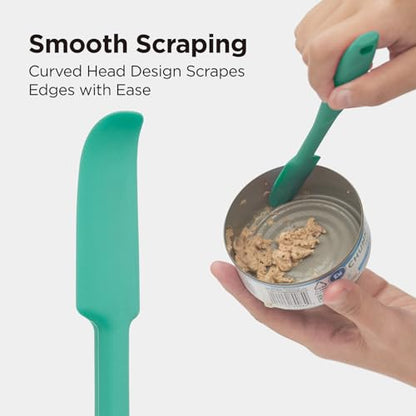 Kitchen Mama WaltzGrip Platinum Silicone Jar & Can Spatula Set, Teal | Heat-Resistant, Dishwasher Safe, Ergonomic Grip, Perfect for Mixing and Scraping, Nonstick Cookware - color: Teal