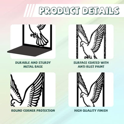 5.3"x4.3"x7.9" Metal Bookends, Heavy Duty Book Ends for Shelves | Pigeon Theme Cast Iron Book Supports, 1 Pair Decor Stoppers for Desk, Library, Office & Home Shelves - style: Pigeon