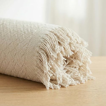 Pure Country Weavers Herringbone Natural Weave Blanket - Gift Tapestry Throw Woven from Cotton - Made in The USA (69x48) - color: Herringbone
