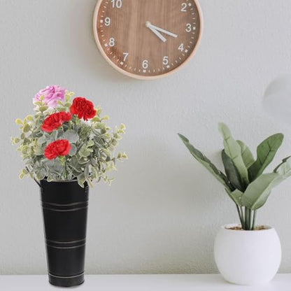 Metal Round Umbrella Stand Rack, Freestanding Umbrella Rack with Cane and Walking Stick Holder, Perfect for Entryway and Porch Use, Ideal Organizer for Home and Office (Black)
