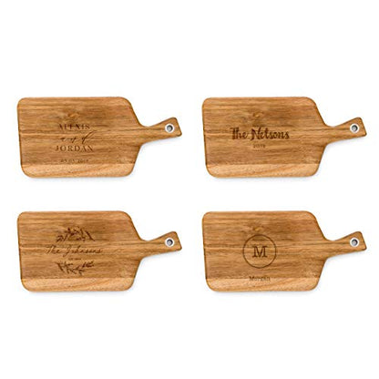 Weddingstar Personalized Wooden Paddle Cutting Board or Serving Board With Handle 13.5" x 6.5" - Signature Script Etching - color: Signature Script, size: 13.5"L x 6.5"W