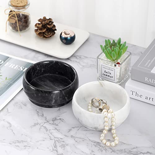 Marble Jewelry Dish - Rings Holder - color: White & Light-grey