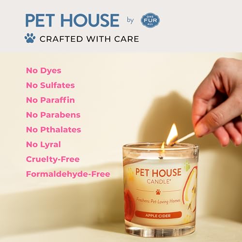 Pet House Candles, Clean Burning, Long Lasting Pet Odor Candles, Plant-Based, 60 Hour Burn Time - Tropical Fruit, 9 oz, 2 Pack - color: Tropical Fruit, size: Pack of 2