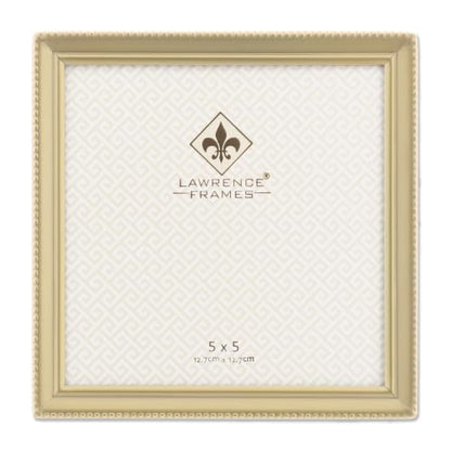 Lawrence Frames Bead Border Design, 5x5, Satin Gold - color: Satin Gold, size: 5x5