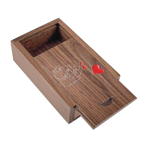 JBOS Wooden Gift Box with Sliding Lid – Walnut Wood Memory Box for USB Drive,“Love Always Wins” Printed - The Ultimate Romantic Gift for Couples, Wedding, Anniversary & Valentine‘s Day(3.15"x2"x0.98") - color: Walnut-Love Always Wins, size: Classic