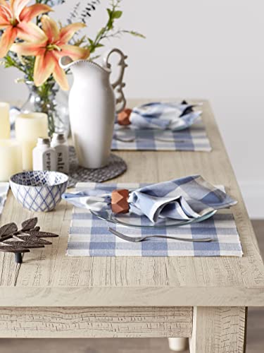 DII Buffalo Check Collection, Classic Farmhouse Cloth Napkin Set, 20x20, Stonewash Blue, 6 Piece - color: Stonewash Blue, size: 20" x 20" (Set of 6)