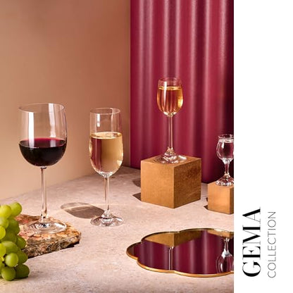 KROSNO Champagne Flutes Set of 6, 7.1 oz, Gema Collection | Drinking Glasses for Prosecco, Mocktails, Mimosa, Lead-Free Crystal Glassware, Dishwasher Safe - size: 210 milliliters