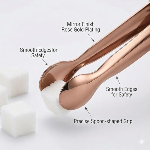 Small Serving Tongs, Mini Stainless Steel Sugar Tongs for Ice, Candy, Appetizers, Charcuterie, Kitchen Serving Utensils, Rose Gold - color: Rose Gold