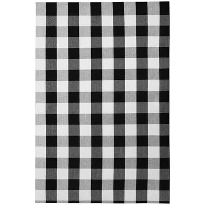 KOZYFLY Buffalo Plaid Area Rug 4 x 6 Ft Black and White Checkered Rug Washable Outdoor Rugs Cotton Rugs for Bedroom Front Door Mat Carpet for Front Porch Living Room Dining Room Kitchen | Washable Outdoor Rugs, Cotton Front Porch Rug, Woven Front Door Rug