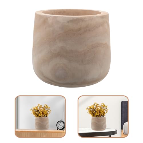 SUPVOX Decorative Table Bowl with Pedestal Base, 8.2x7.5 Inch round Wood Centerpiece Bowl for Entryway Key Holder and Kitchen Table Display, Rustic Wooden Home Décor Accent