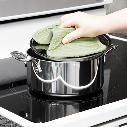 All-Clad Premium Pot Holder & Hot Pad: Heat Resistant to 500 Degrees - 100% Cotton, 10"x6.25" Hot Pad for Kitchen and Barbeque, (1-Pack), Fennel - color: Fennel, size: 1 Pack