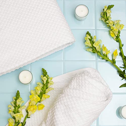 COTTON CRAFT Euro Spa Waffle Weave Bath Sheet - Set of 2 White Towel Sheets | Pure 100% Ringspun Cotton Oversized Luxurious Towel Set - Soft Plush Super Absorbent Low Lint Quick Dry - 35 x 70 inches - color: White, size: 2 Pack Bath Sheet