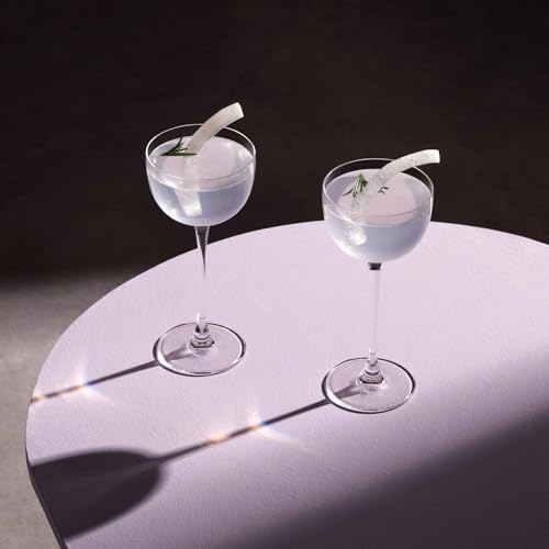NUDE Savage Pony Glasses Set of 2 – 4.5 oz Premium Lead-Free Crystal Nick and Nora Cocktail Glasses – Elegant Coupe Style for Martini, Margarita, Espresso Martini Pony Drinks - color: Savage Pony