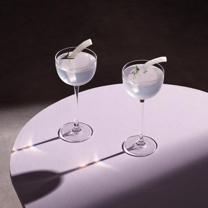 NUDE Savage Pony Glasses Set of 2 – 4.5 oz Premium Lead-Free Crystal Nick and Nora Cocktail Glasses – Elegant Coupe Style for Martini, Margarita, Espresso Martini Pony Drinks - color: Savage Pony