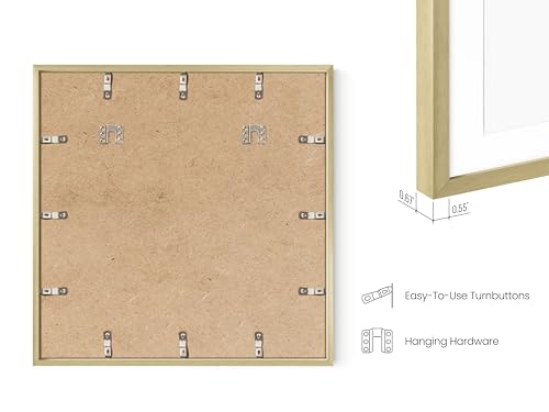 HAUS AND HUES 20x20 Gold Metal Picture Frame Matted to 16x16 - Features Premium Aluminum & Hanging Hardware, Shatterproof Plexiglass - Ideal for Home, Office (20x20 in, Gold, Set of 1) - color: Gold Metal, size: 20x20 in, style: Set of 01