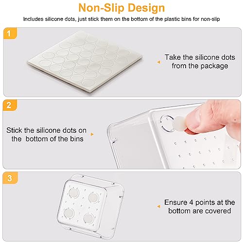 SMARTAKE 22-Piece Drawer Organizer with Non-Slip Silicone Pads, 5-Size | Clear Desk Bathroom Drawer Organizer Trays Storage Tray for Makeup, Jewelry, Utensils in Bedroom Dresser, Office and Kitchen - size: 22 PCS