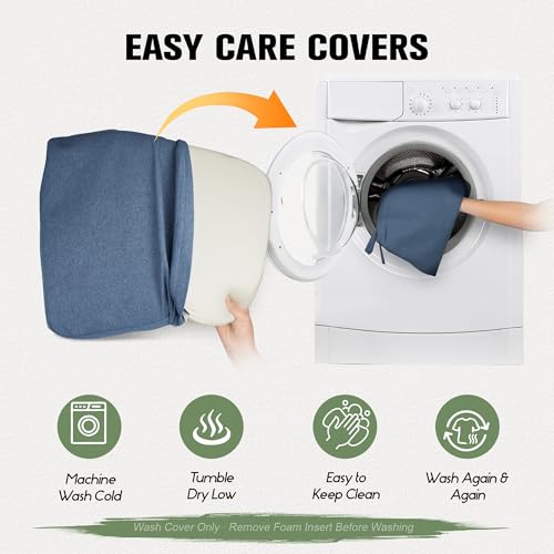kingphenix Chair Cushions for Dining Chairs, Set of 4, 2.5 Inches Thick | High-Density Foam Kitchen Chair Cushions with Ties, Non-Slip Bottom and Removable Machine-Washable Covers, Navy Blue - color: Navy Blue, size: 4 Count(Pack of 1)