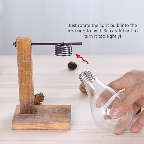 Hydroponic Vase, Retro Tabletop Plant Propagation with Metal Holder, Air Planter Plastic Bulb Vase for Home Garden Office Decoration