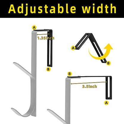 2Pcs Adjustable Metal Double Coat Hooks, Fits 1.35-3.5 Inch Cubicle Panels | Adjustable Width for Most Partition Panels, Double-Hook for Easy Hanging, High Load-Bearing Capacity, Sturdy Metal Material - color: 4pcs