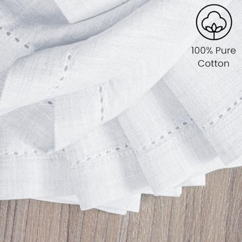 Cloth Dinner Napkins 100% Cotton Set of 6 - Soft Durable Washable - Ideal for Farmhouse Parties Wedding Christmas Easter - Perfect Everyday Use Table Cloth Napkins 18x18 inch White - color: White
