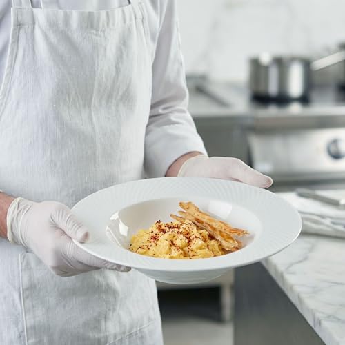 Ceramics Rimmed Soup Bowls 10.1 oz, White 9.1 inch Exquisite small soup plate Set of 4, Pasta plates With Rim is the best choice for hotels, kitchens, fine restaurants and gourmets - color: White, size: 9.1 *2Inch