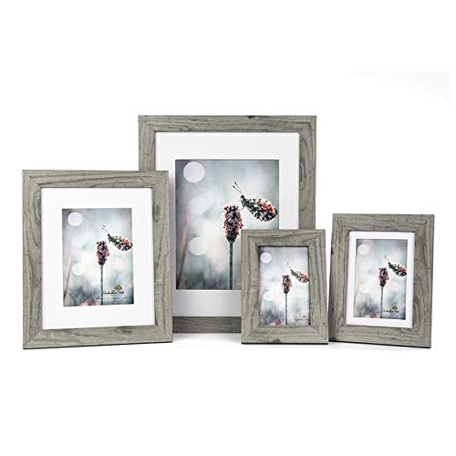 Grey 8x10 Picture Frame set of 3,Display 8x10 without Mat or 5x7 with Mat Wall Gallery Photo Frames - color: Grey, size: 8x10 inches