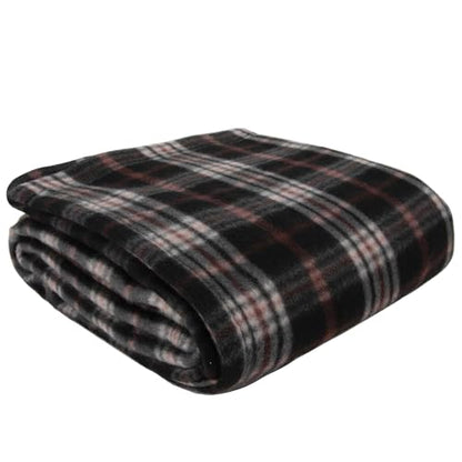 Trail maker 50x60 Throw Blankets, Plaid Fleece Throw Blankets for Bedroom, Couch, Livingroom, Chair, Pets, Outdoors - color: Brown