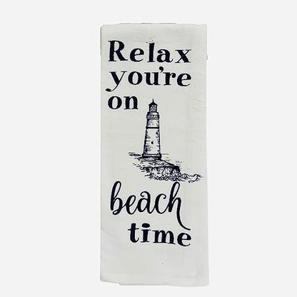 Summer Kitchen Dish Towel Set: 1 Life's a Beach, 1 Let The Sea Set You Free, 1 Relax Your're on Beach Time, Set of 3 - color: Beach Mermaid
