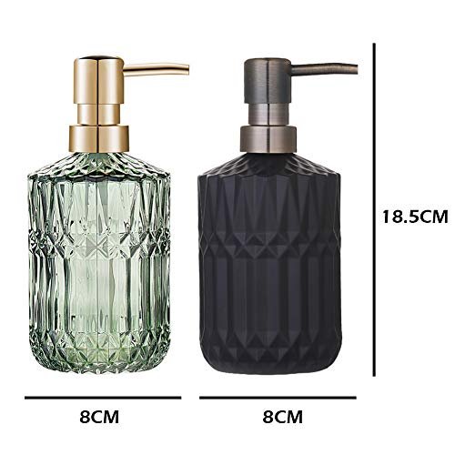YunNasi Soap Dispenser with Pump, Refillable Liquid Hand Soap Dish Soap Dispensers for Bathroom Counter, Kitchen Sink (Green) | Liquid Hand Soap Dish Soap Dispensers for Bathroom Counter, Kitchen Sink, Green - color: Green