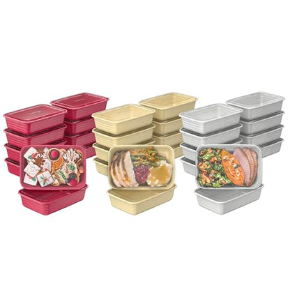 Bentgo Prep 60-Piece Holiday Food Storage Set - 1-Compartment Meal Prep Containers, 4-Cup Capacity, Reusable, Durable, PFAS & BPA-Free, Microwave/Freezer/Dishwasher Safe (Holiday Glitter Collection) - color: Holiday Glitter Collection