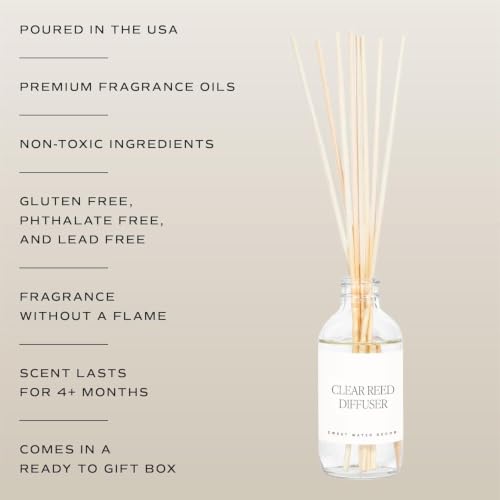 Sweet Water Decor Be Still & Know Clear Reed Diffuser Set – Aromatherapy Home Fragrance with Sea Salt, Jasmine, Cream & Wood Notes – Long-Lasting Scent for Bedroom & Bathroom – Lasts Up to 4 Months - style: Be Still & Know