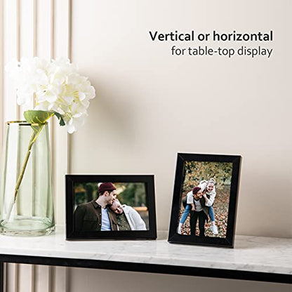 4x6 Picture Frame Black Set of 6 Wooden Photo Frames | 4 x 6 Picture Frame with Plexiglass Fits 4x6 without Mat for Table and Wall Display - color: Black, size: 4x6