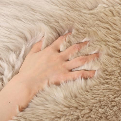 LLB Sheepskin Chair Pads - Office & Dining Room Chair Cushions (16.5" Round, Cream Brown) - color: Cream Brown, size: Round 16.5" (Pack of 1)